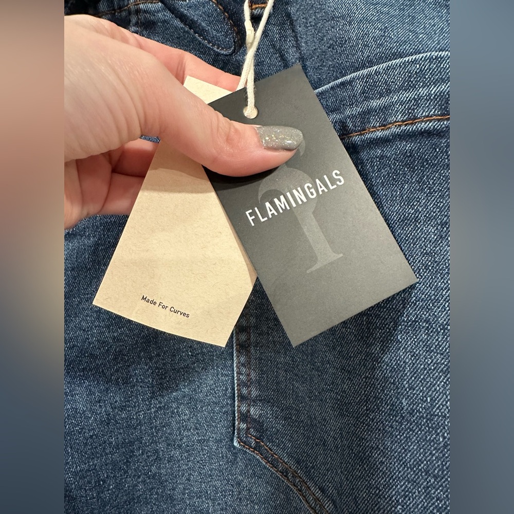 NWT Flamingals Straight Leg Deawstring Jeans - Picture 3 of 8